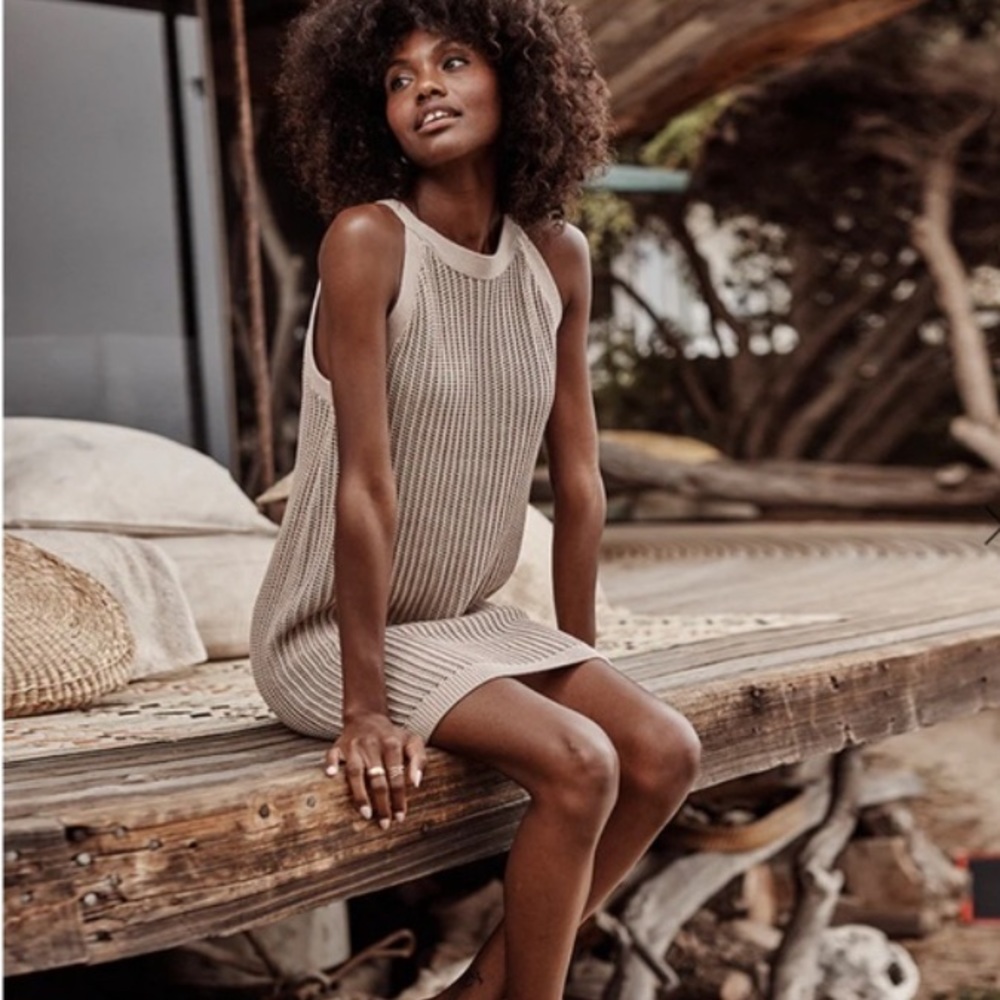 High Neck Crochet Swim Coverup